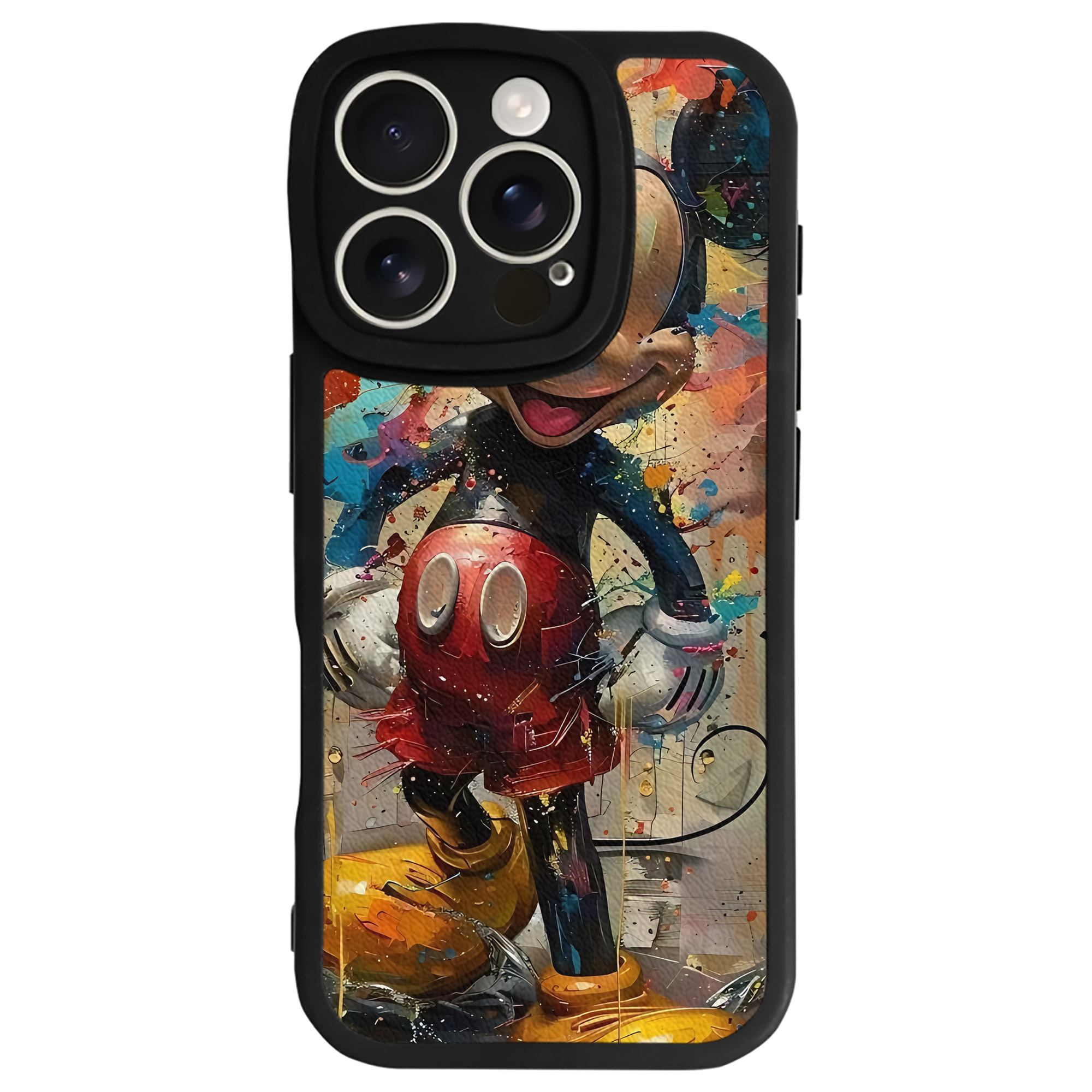 （画像用） ミッキーマウス Mickey Mouse 【iPhone 16シリーズ対応】シリコンスマホケース（レザー調） 材質：シリコン